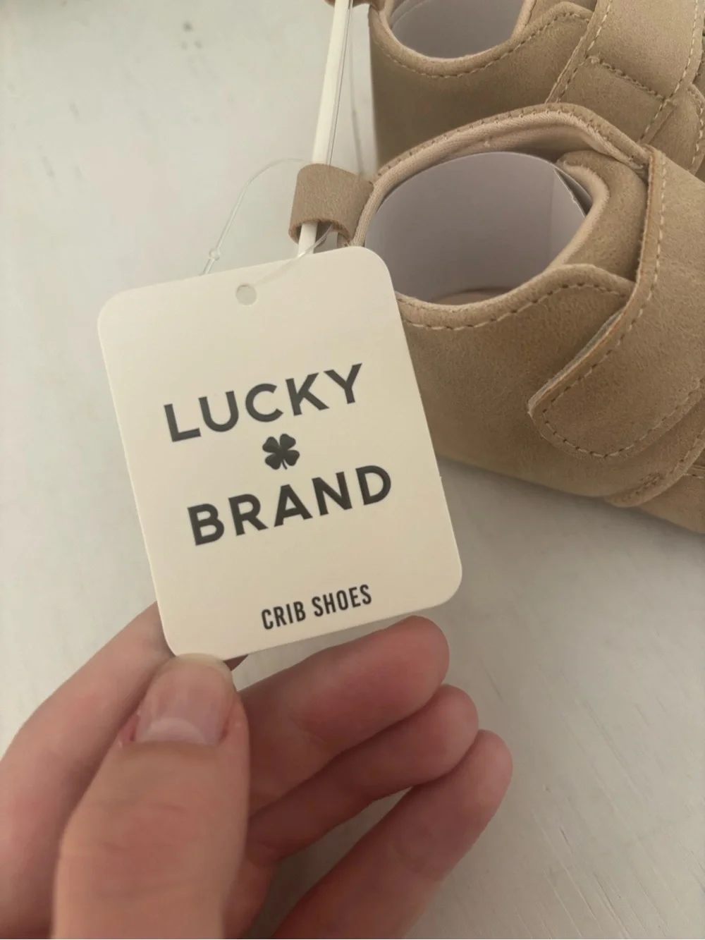 Lucky Brand Beige/Tan Baby Walker Shoes with Velcro Straps